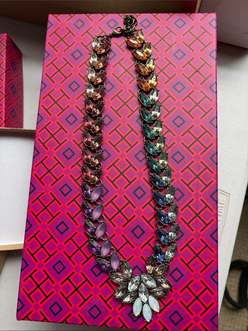 BaubleBar Multicolor Teardrop Crystal Statement Necklace